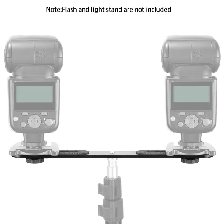Dual%20Flash%20Bracket%20Holder%20for%201/4"%20Screw%20Tripod%20Light%20Stand%20For%20DSLR%20Camera%20-%20Image%202