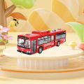 Aomeidaju Toy Bus with Opening Doors Realistic Model Bus Toy with Lights Sounds Friction-powered Movement Perfect Gift for Kids in Asia Model. 