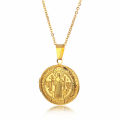 Chain Saint Benedict Genus San Benito Ten Stainless Steel Locket Necklace San Benito Medal Chain Women Men Gold Letter Locket Photo Necklace Special. 