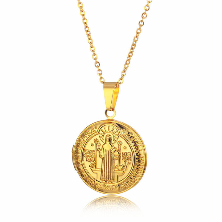 Chain%20Saint%20Benedict%20Genus%20San%20Benito%20Ten%20Stainless%20Steel%20Locket%20Necklace%20San%20Benito%20Medal%20Chain%20Women%20Men%20Gold%20Letter%20Locket%20Photo%20Necklace%20Special%20-%20Image%202