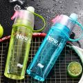 600ml Portable Water Bottle with Mist Spray: Creative Cover, Leak-proof, Ideal for Sport, Cycling, Gym, Beach. 