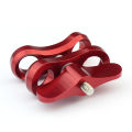 2 pcs Camera Accessory Diving Lights Ball Butterfly Clip Arm Clamp Mount Aluminum for Hero 3+/4/5 Gitup SJ6000 Camera - Black & Red. 