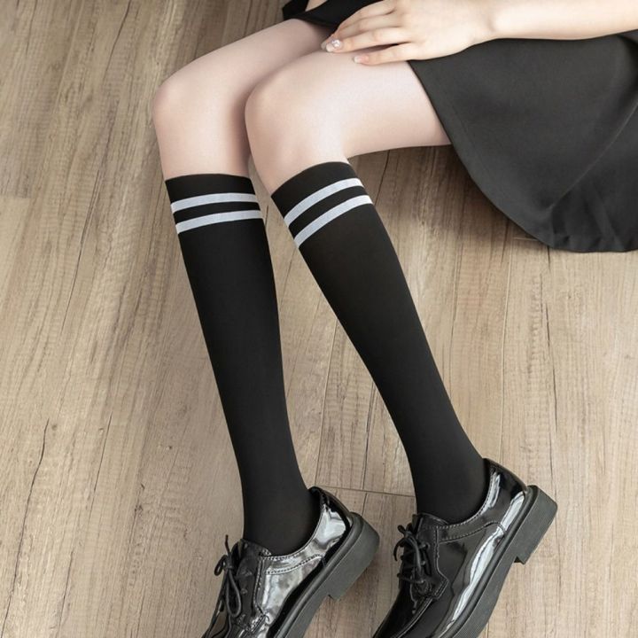 Trendy%20Nylon%20Striped%20Splicing%20Pantyhose%20Seamless%20Thin%20Women%20Stockings%20Matching%20Dress%20Fake%20Calf%20Socks%20Tights%20Ladies%20-%20Image%207