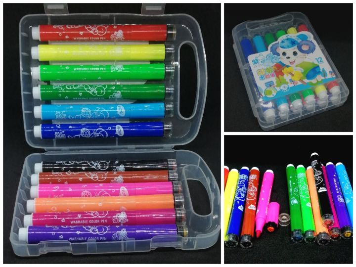 Assorted Color Sign Pen Color with Stamps Lid 12 pcs Set | Daraz.com.np