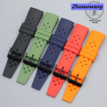 Zhusuowang Suitable for Seiko No. 5 Starfish Strap SSC663 Water Ghost Abalone Canned Fluorine Rubber Watch Strap 20 22mm Quick Release. 