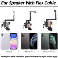 Earpiece Speaker for iPhone 11 Pro Max Ear Speaker Replacement Light Proximity Sensor Flex Cable Earphone. 