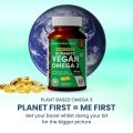 Naturaltein Algae Source Vegan Omega 3- 60 Capsules With Sustainably Sourced & Premium Carrageenan Free For Support Heart Health & Brain Health. 
