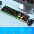 Computer Gaming Keyboard and Mouse Combo LED Lights Wired USB Working Keyboard Mouse Set. 