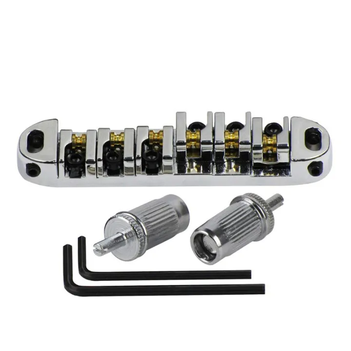 fasdaga%205X%20Chrome%20Metal%20Plated%20Roller%20Saddle%20Tune-O-%20Bridge%20for%20Style%20Electric%20Guitar%20Replacement%20-%20Image%204