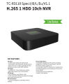 Tiandy TC-R3110 4K Resolution Support with 8TB Expanded Storage H.265 1 HDD 10ch NVR. 