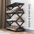 New 4-Tier Stackable Shoe Rack Organizer with Geometric Design. 