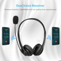Wiresto Call Center Headset Over the Ear Headphone Stereo Headset Noise Cancelling Headphone PU Leather Earmuff with 360?Rotation Microphone for Computer Phones Desktop Boxes. 