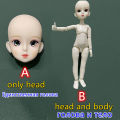 1/6 B Makeup Doll Head 30CM Doll JD Doll Mechanical Joint Body Naked Doll Kids Girl Doll Toy Gift. 