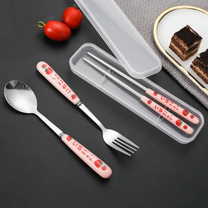 Tableware%20Ceramic%20Cute%20Set%20Stainless%20Steel%20Cutlery%20Portable%20Tableware%20Cartoon%20Chopsticks%20Spoon%20Fork%20Handle%20Students%20-%20Image%205