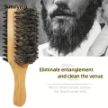 Sutuiying 1pc Double Sided Beard Brush Shaving Brush Wooden Whisker Comb Wood New High Quality Beard Brush Styling Brush Cleaning Hair Tools. 