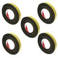 5X 5M Black Single Sided Self Adhesive Foam Tape Closed Cell 20mm Wide X 3mm Thick. 