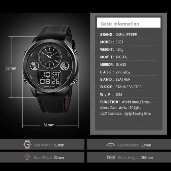 SKMEI%201653%20Men%E2%80%99s%20World%20Time%20Dual%20Display%20Movement%20LED%20Electronic%20Multifunction%20Leather%20Strap%20Watch%20%E2%80%93%20Black%20-%20Image%209