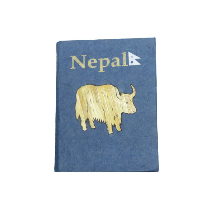 Blue/Golden Yak Right Craft Lokta Paper Diary