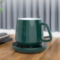 Thermostat Cup Digital Display Heating Insulation Coffee Coaster Ceramic Heating Pad Heating Cup Base Easy to Use (EU Plug). 