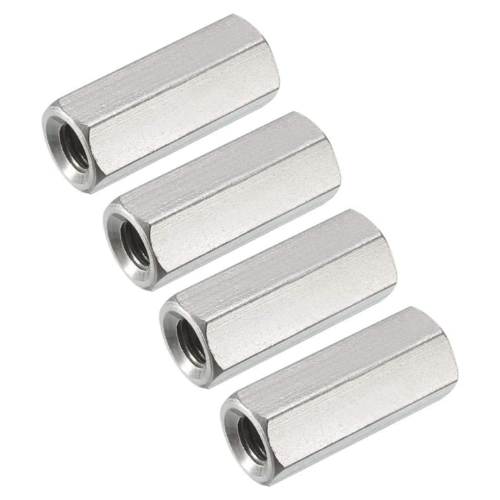 8PCS M6 x 1 Pitch 25 mm Long 304 Stainless Steel Metric Hexagon Stud Extension Hexagon Nut