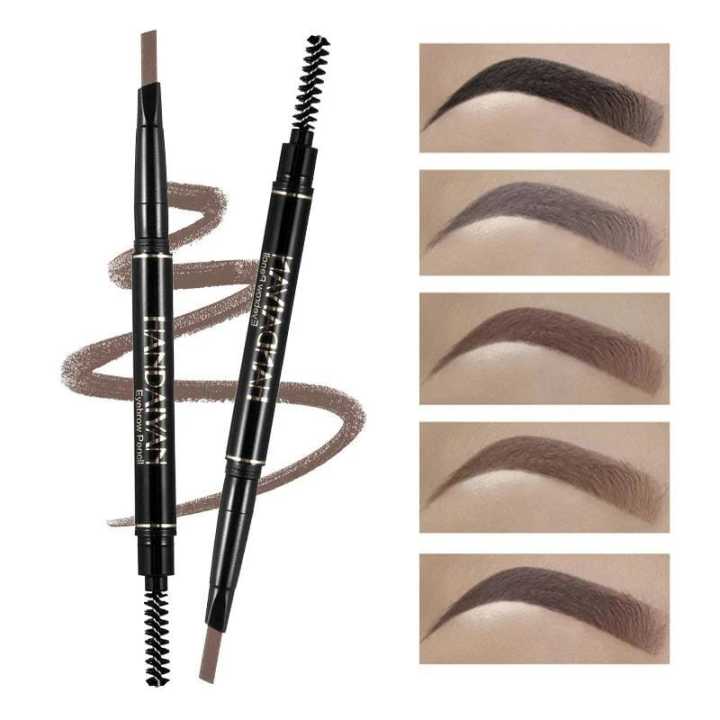 Handaiyan Natural Makeup Double Heads Automatic Eyebrow Pen with Eyebrow Brush