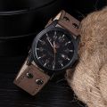 Wenefang SOKI 1pc Men Brown Quartz Watch With Circular Watch Sales promotion Dial Pointer Leather Date For Sports Daily. 