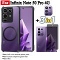 Infinix Note50 Pro Shockproof Phone Case With Magnetic Wireless Charging Sticker For Infinix Note 50 Hot 50 Pro Hot 50i X6531 Privacy Tempered Glass Screen Protector and Lens Film. 