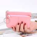 Small size Women wallet Versatile Coin compartment Keychain feature Mini purse Fashionable PU leather for Daily use Travel accessory Gift option Essential item Suitable for all ages. 