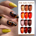 Uonevic Lacquer Nail Art Gel Clear TE 7mlLILYCU Jelly Amber Gel Nail Polish Bargain price Semi-Permanent UV Gel Brown Translucent Gradient Leopard Finger. 