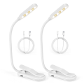 Reading Light with 3 Colors, Book Light for Reading in Bed Rechargeable Reading Lights for Books White 2Pcs. 