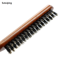 Sutuiying Natural Boar Bristle Hair Fluffy Comb Wood Handle Hair Brush Anti-static New Barber Hair Comb Scalp Massage Hairdresser Styling Tool. 