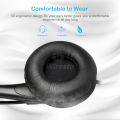 Wiresto Call Center Headset Over the Ear Headphone Stereo Headset Noise Cancelling Headphone PU Leather Earmuff with 360?Rotation Microphone for Computer Phones Desktop Boxes. 