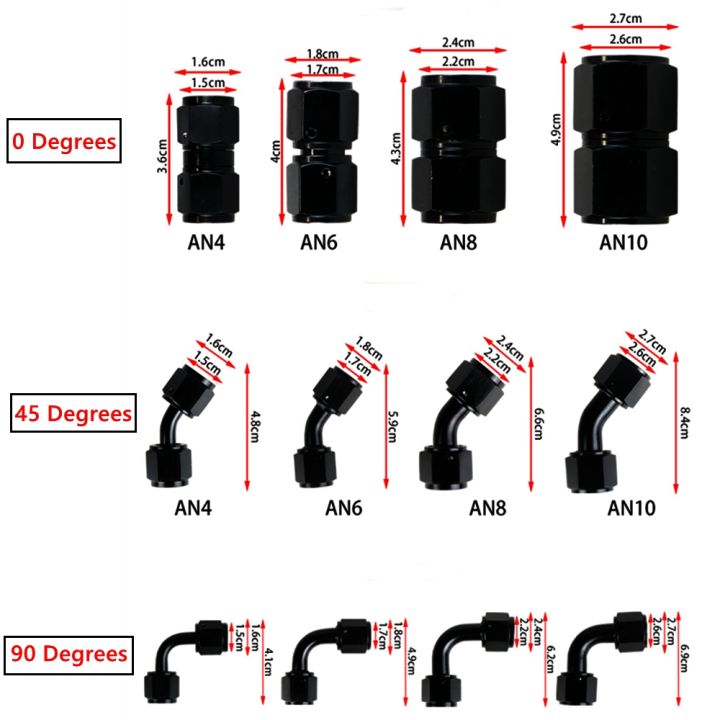 New%20Universal%20AN4%20AN6%20AN8%20AN10%20Female%20To%20Female%20Union%20Aluminum%200/45/90%20Degrees%20Hose%20Fitting%20Adaptors%20Elbow%20Oil%20Cooler%20Connectors%20-%20Image%202
