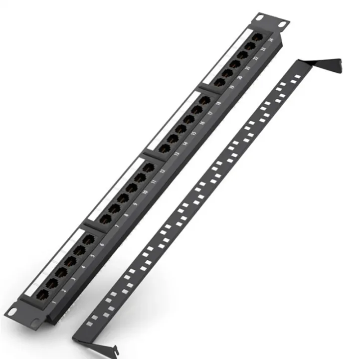 RJ45 Patch Panel 24 Port Patch Panel 19 Inch 1U Cable Frame Faceplate ...