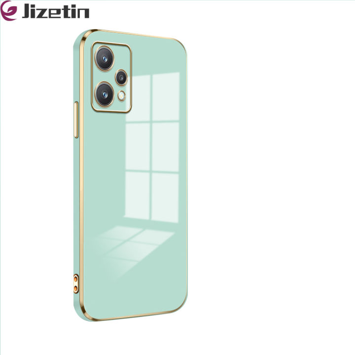 Jizetin for Realme 9 Pro / OnePlus Nord CE 2 Lite 5G Back Cover With Free Lanyard Pure Luxury 6D Plating Soft Silicone Phone Cases