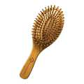 Natural Eco-friendly Hair Brush With Bamboo Bristles, Massages Scalp Anti-Static Hair Detangle (Oval). 
