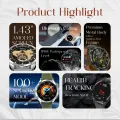 Ultima Magnum E400 Luxury Smartwatch with a 1.43” AMOLED Screen, Stainless Steel Frame, Canvas Wrist Strap & Free Leather Strap, Bluetooth Calling, Health Suite, 100+ Sports Modes, IP68 Rated Smart Watch. 