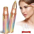 2 In 1 Electric Eyebrow Trimmer Makeup Painless Eye Brow Epilator Mini Shaver Razors Women Portable Facial Body Hair Remover. 