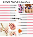 Difutagui YIKOOLIN 31PCS Nail Art Brushes Nail Art Tool Set Double Ended Nail Luxury Dotting Tools Nail Dust Brush Acrylic Brush Manicure Tools. 