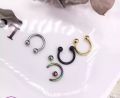 Nose Ear Septum Ring Piercing Jewelry for Women Stainless Steel Fake Hoop Non-Pierced 10mm Inner Diameter Silver Black. 
