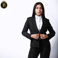 Boss Lady Single Button Classic Black Formal Blazer For Women. 