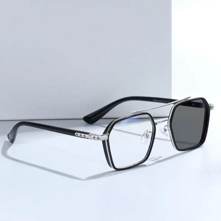 Changeable Blue Ray Cut Metal Frame/Without Cover/Day Night Sunglasses For Men