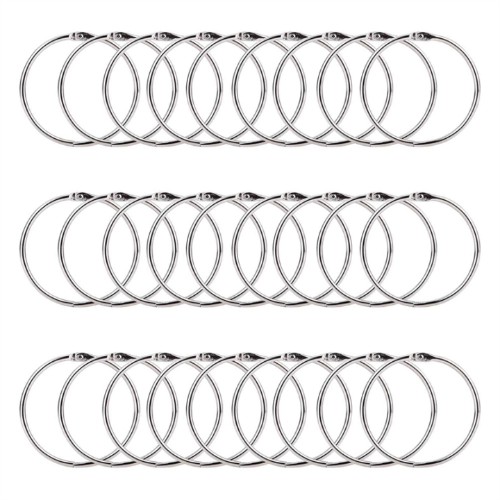 2 Inch 50 Pack Loose Leaf Binder Rings Binder Rings Nickel Plated Steel Binder Rings Keychain Key Rings, Metal Rings