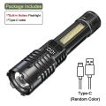 New Ultra Bright LED Flashlight TYPE-C Rechargeable Work Light Waterproof COB Side Light Camping Lantern Outdoor Hiking. 