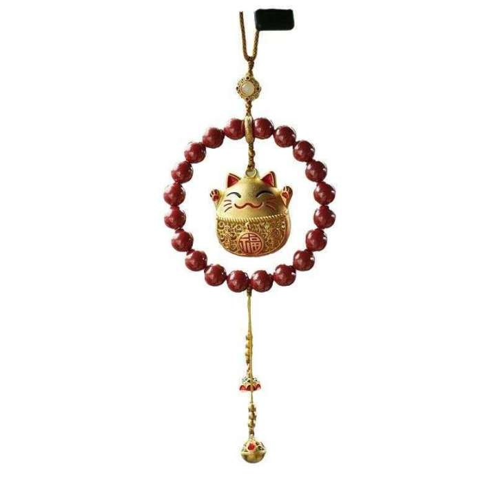 Cute%20Natural%20Cinnabar%20Lucky%20Cat%20Pendant%20Rearview%20Mirror%20Ornament%20Car%20Interior%20Female%20Style%20for%20Safety%20-%20Image%205