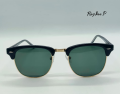 Ray Ban Polarized 3016 Clubmaster Golden /  Black / Silver / Brown. 