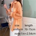 Linman Quick-Dry Uniform Size Yarn Clothes Terylene Solid Color ThinNew style Shirt Buttons Pearlescent Bright Yarn Sunscreen Clothes Women. 