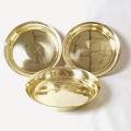 Brass Thaal/Plate (Hati-Paila Thaal) 10.4 inchs (Set of 3 Thaal) | Shiva Metal Udhyog. 