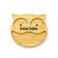 DISICHEN Children's Animal Pattern Bamboo Tableware with Base Suction Cup Baby Feeding Tableware Bamboo Plate Dinner Plate BPA Non-slip Affordable. 