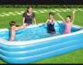 Bestway Inflatable Swimming Pool Adult Kids Family Size Inflatable And Thickened 3 Layer Outdoor Blue Rectangular Large Size 3.05m x 1.83m x 56cm. 